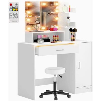 Casaria Jocelyn Weiß LED Schminktisch mit Hocker Casaria Jocelyn Weiß LED Schminktisch mit Hocker