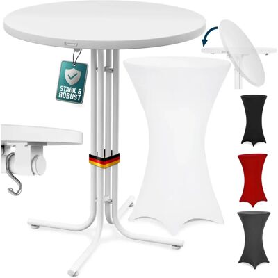 Table de bar blanche Casaria 110x80cm + housse pour Ø80cm Table de bar blanche Casaria 110x80cm + housse pour Ø80cm