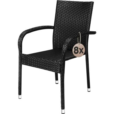 Casaria Black Stackable Garden Chairs - Garden Furniture Set Casaria Black Stackable Garden Chairs - Garden Furniture Set