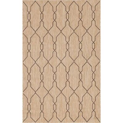 MYFLAIR Möbel & Accessoires Outdoor Crosses Teppich - Braun - Modernes Design MYFLAIR Möbel & Accessoires Outdoor Crosses Teppich - Braun - Modernes Design