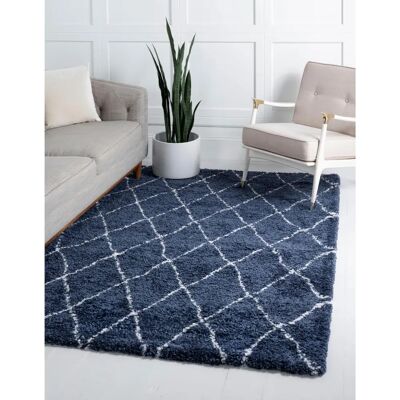 MYFLAIR MÖBEL & ACCESSOIRES Temara Shag Teppich - 152x244cm, Blau MYFLAIR MÖBEL & ACCESSOIRES Temara Shag Teppich - 152x244cm, Blau