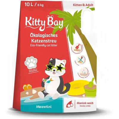 Miljövänlig kattsand från Kitty Bay - Meowtini - Vit maniok - Klottrande, Luktneutraliserande Miljövänlig kattsand från Kitty Bay - Meowtini - Vit maniok - Klottrande, Luktneutraliserande