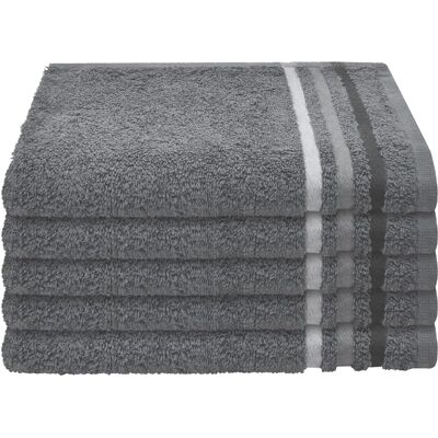 SCHIESSER Skyline Color Gästetuch - 5er Set, Grau SCHIESSER Skyline Color Gästetuch - 5er Set, Grau