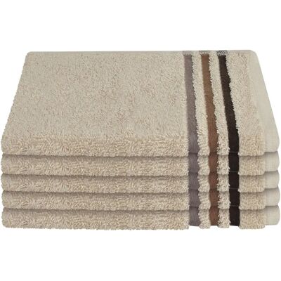 SCHIESSER Skyline Color Gästehandtuch - 5er Set, Beige SCHIESSER Skyline Color Gästehandtuch - 5er Set, Beige