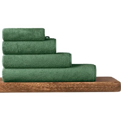 SCHIESSER Milano Baumwollhandtücher 4er-Set - Dunkelgrün 50x100cm SCHIESSER Milano Baumwollhandtücher 4er-Set - Dunkelgrün 50x100cm