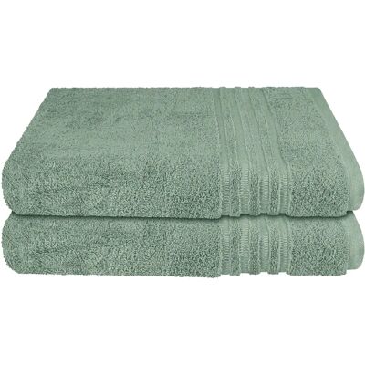 SCHIESSER Milano Baumwoll Duschtuch - Hoch-Tief Bordüre - 2er Set SCHIESSER Milano Baumwoll Duschtuch - Hoch-Tief Bordüre - 2er Set