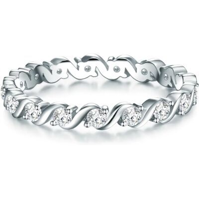 Trilani Sølvring - Størrelse L - Elegant indbøjningsdesign - Kvinders Smykke Trilani Sølvring - Størrelse L - Elegant indbøjningsdesign - Kvinders Smykke