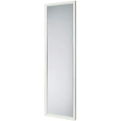 Specchio da Parete in Vetro Bianco e Legno - Specchio con Cornice Elegante Specchio da Parete in Vetro Bianco e Legno - Specchio con Cornice Elegante