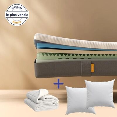 EMMA Original - 180x200 cm - mousse mémoire - blanc - Pack matelas - Publicité EMMA Original - 180x200 cm - mousse mémoire - blanc - Pack matelas - Publicité