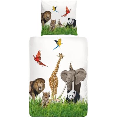 Traumschlaf - Löwe Panda Elefant - 135x200 - Bettwäsche-Set Traumschlaf - Löwe Panda Elefant - 135x200 - Bettwäsche-Set