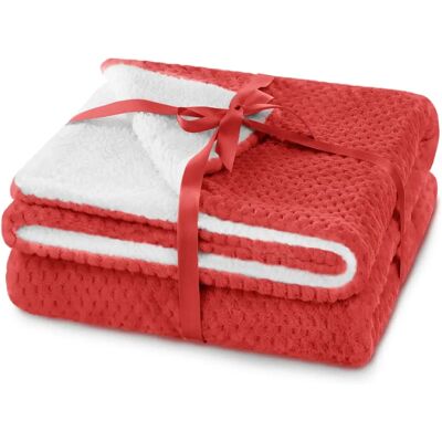 AmeliaHome Czerwony dwustronny jacquard-koc - Pościel 220x240 AmeliaHome Czerwony dwustronny jacquard-koc - Pościel 220x240