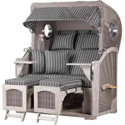 bene living Ammersee 2-Sitzer washed grey Mahagoni Strandkorb bene living Ammersee 2-Sitzer washed grey Mahagoni Strandkorb