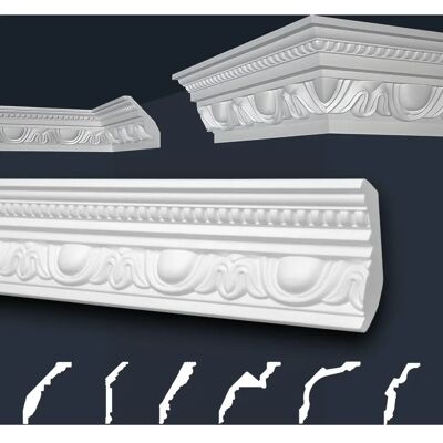 MARBET DESIGN - B-24 - 70x90mm - Blanc - Moulure décorative - Publicité MARBET DESIGN - B-24 - 70x90mm - Blanc - Moulure décorative - Publicité