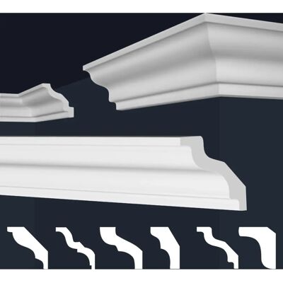 Marbet Design E-8 Blanc 70x70mm Moulures - Publicité Marbet Design E-8 Blanc 70x70mm Moulures - Publicité