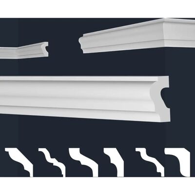 MARBET DESIGN - E-19 - Blanc - 21x40mm - Moulures - Publicité MARBET DESIGN - E-19 - Blanc - 21x40mm - Moulures - Publicité