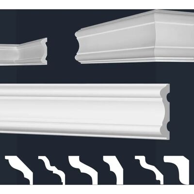 MARBET DESIGN - E-30 - 20x80mm - Blanc - Crown molding - Publicité MARBET DESIGN - E-30 - 20x80mm - Blanc - Crown molding - Publicité