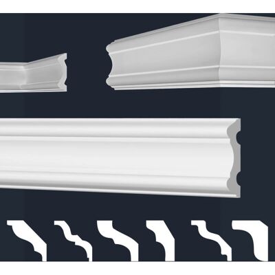 Marbet Design - E-30 - 20x80 mm - Blanc - Cornice moulding - Publicité Marbet Design - E-30 - 20x80 mm - Blanc - Cornice moulding - Publicité