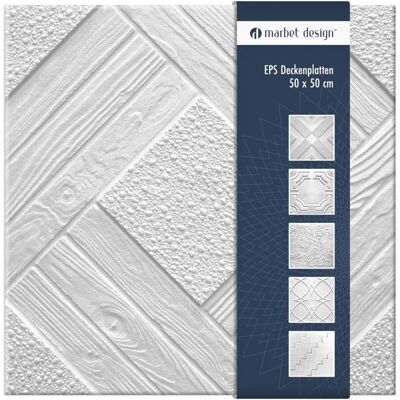 MARBET DESIGN - Duetto - 50x50cm EPS blanc - ceiling tiles - Publicité MARBET DESIGN - Duetto - 50x50cm EPS blanc - ceiling tiles - Publicité