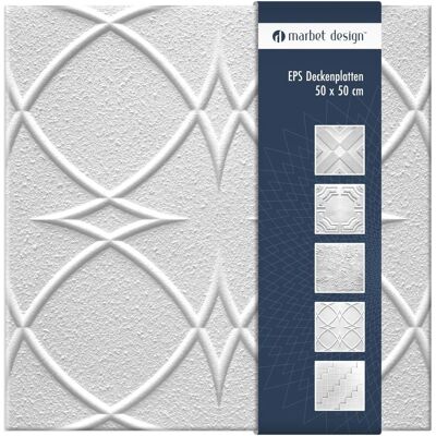 MARBET DESIGN - Saturno - Blanc - 50x50 cm - Tuiles de plafond - Publicité MARBET DESIGN - Saturno - Blanc - 50x50 cm - Tuiles de plafond - Publicité