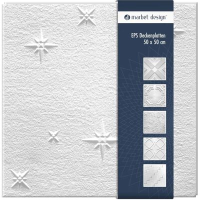 MARBET DESIGN - Zima - Blanc - 50x50cm - Dalles de plafond - Publicité MARBET DESIGN - Zima - Blanc - 50x50cm - Dalles de plafond - Publicité