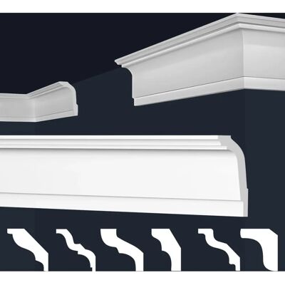 Marbet Design Corniche en Stuc Blanc - Moulure pour Mur et Plafond - Publicité Marbet Design Corniche en Stuc Blanc - Moulure pour Mur et Plafond - Publicité