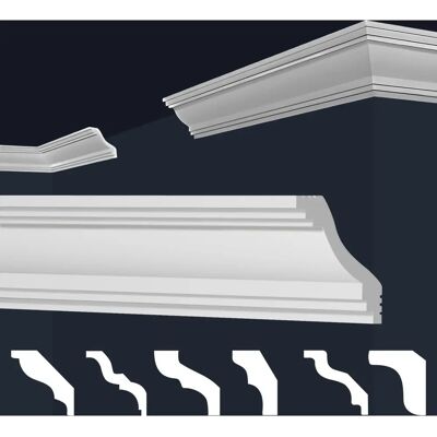 Marbet Design Corniche plafond et mur - Décoration en XPS blanc de haute qualité - Publicité Marbet Design Corniche plafond et mur - Décoration en XPS blanc de haute qualité - Publicité