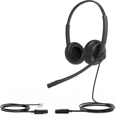 Yealink YHS34 Lite Dual Headset - Professionelles Kabel-Headset mit Kristallklarem Klang Yealink YHS34 Lite Dual Headset - Professionelles Kabel-Headset mit Kristallklarem Klang