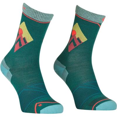 Medias de merino Ortovox Pacific Green - Modelo Alpine Light Comp Mid - Mujer Medias de merino Ortovox Pacific Green - Modelo Alpine Light Comp Mid - Mujer
