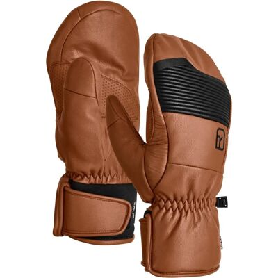 Ortovox Mens Full Leather Mitten - Bristle Brown - Windproof Water-Resistant - Mitten Ortovox Mens Full Leather Mitten - Bristle Brown - Windproof Water-Resistant - Mitten