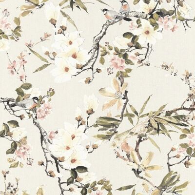 Profhome 364982-GU Papel Pintado Floral - No Tejido, Texturado, Beige Profhome 364982-GU Papel Pintado Floral - No Tejido, Texturado, Beige