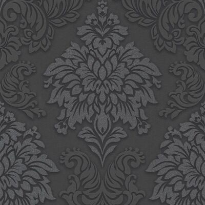 Profhome 368984-GU Non-woven Wallcovering - Glittering Black Silver Grey - 0.53m x 10.05m Profhome 368984-GU Non-woven Wallcovering - Glittering Black Silver Grey - 0.53m x 10.05m