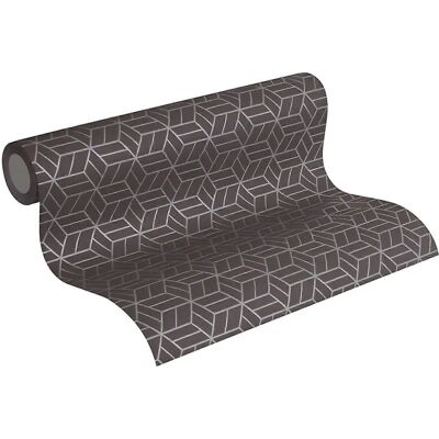Profhome 369201-GU Black Glitter Geometric Non-Woven Wallpaper - Wallcovering Profhome 369201-GU Black Glitter Geometric Non-Woven Wallpaper - Wallcovering
