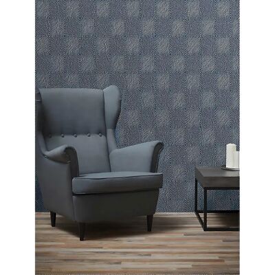 Profhome 369264-GU Blue Geometric Textured Non-Woven Wallpaper - Wallpaper Type Profhome 369264-GU Blue Geometric Textured Non-Woven Wallpaper - Wallpaper Type
