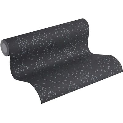 Profhome 373945-GU Black Gold Grey Stone Textured Wallpaper - Non-woven Profhome 373945-GU Black Gold Grey Stone Textured Wallpaper - Non-woven