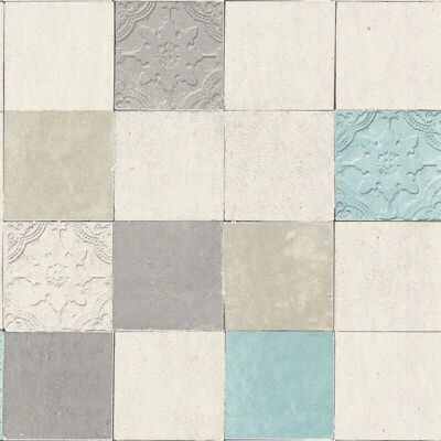 Profhome 374061-GU Grey Blue Cream Non-woven Wallpaper - Wall Decor Profhome 374061-GU Grey Blue Cream Non-woven Wallpaper - Wall Decor