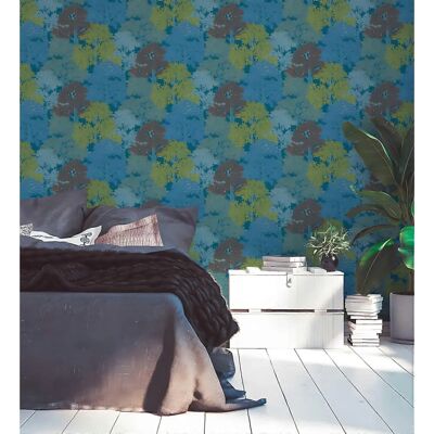 Profhome Blue Forest Non-Woven Wallpaper - Wall Decor Profhome Blue Forest Non-Woven Wallpaper - Wall Decor