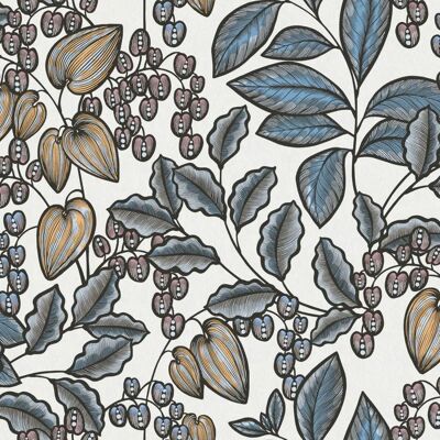 Profhome 377548-GU Floral Wallpaper - Non-Woven, Blue, 10.05m Profhome 377548-GU Floral Wallpaper - Non-Woven, Blue, 10.05m