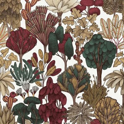 Profhome Forest Forest Forest Wallpaper - Non-woven Wallcovering - Red Profhome Forest Forest Forest Wallpaper - Non-woven Wallcovering - Red