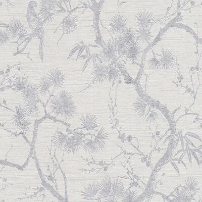 Profhome 378673-GU Grey Silver White Asian Textured Non-woven Wallpaper - Wallpaper Profhome 378673-GU Grey Silver White Asian Textured Non-woven Wallpaper - Wallpaper