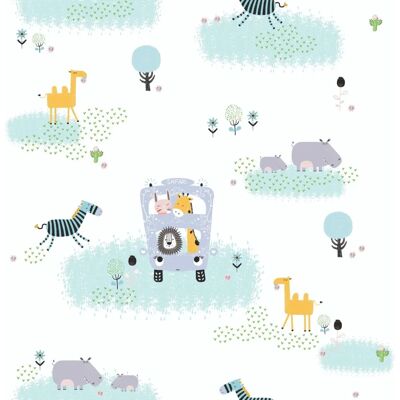 Profhome 381141-GU Carta da parati per bambini bianca Animale Texturizzato - Rivestimento Murale Profhome 381141-GU Carta da parati per bambini bianca Animale Texturizzato - Rivestimento Murale