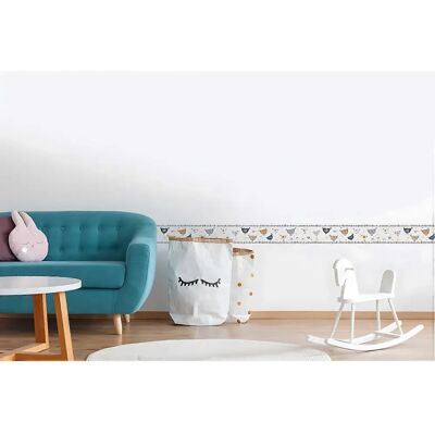Carta da parati con Animali - Bordo Autoadesivo - Grigio, Bianco, Crema, Marrone - Decorazione Murale Carta da parati con Animali - Bordo Autoadesivo - Grigio, Bianco, Crema, Marrone - Decorazione Murale