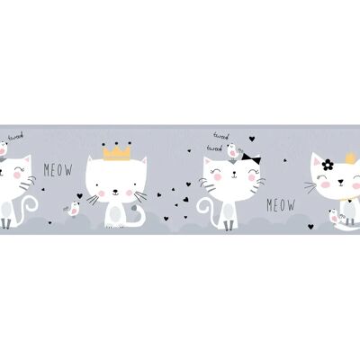 Profhome Animal Pattern Wallpaper - Self-Adhesive Border - Gray Profhome Animal Pattern Wallpaper - Self-Adhesive Border - Gray