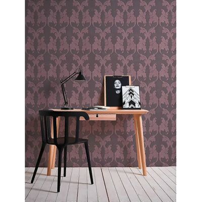 Profhome 956285-GU Textile Wallpaper - Baroque Pattern, Matte Violet, 0.53x10.05m Profhome 956285-GU Textile Wallpaper - Baroque Pattern, Matte Violet, 0.53x10.05m