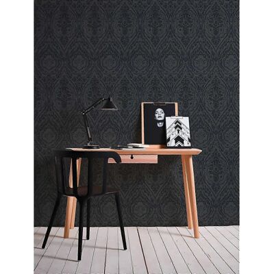 Profhome 961959-GU Textile Wallcovering - Textured Black Grey Wallpapper Profhome 961959-GU Textile Wallcovering - Textured Black Grey Wallpapper