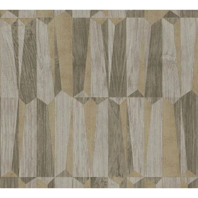 Papel pintado no tejido Profhome 387433-GU con relieve geométrico - Marrón, Oro, Gris Papel pintado no tejido Profhome 387433-GU con relieve geométrico - Marrón, Oro, Gris