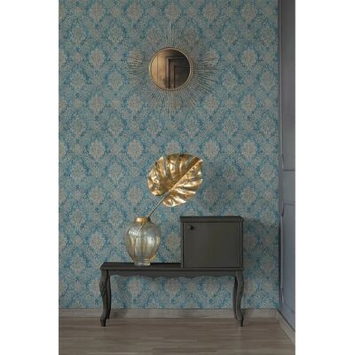Profhome 336075-GU Turquoise Pattern Wallcovering - Wallcovering Profhome 336075-GU Turquoise Pattern Wallcovering - Wallcovering