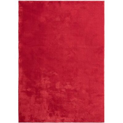 La alfombra Relax antideslizante lavable de poliéster rojo - Alfombra La alfombra Relax antideslizante lavable de poliéster rojo - Alfombra