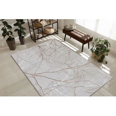 THE CARPET Mila Grau Teppich - Rechteckig, 80x300cm, Polyester, Modernes Design THE CARPET Mila Grau Teppich - Rechteckig, 80x300cm, Polyester, Modernes Design