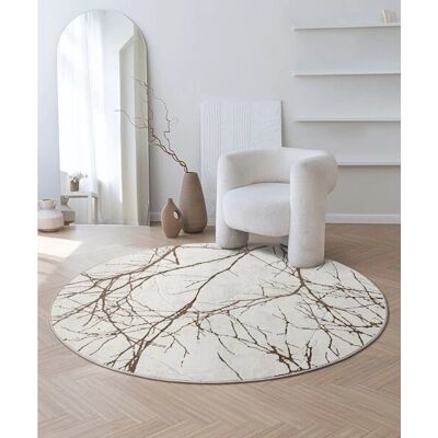 THE CARPET Mila - Eleganter runder beiger Teppich - Teppich THE CARPET Mila - Eleganter runder beiger Teppich - Teppich