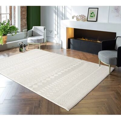 THE CARPET Lima - Beigefarbener recycelter Polyester Waschbare Teppich THE CARPET Lima - Beigefarbener recycelter Polyester Waschbare Teppich